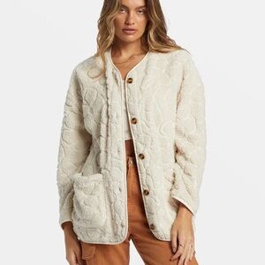BILLABONG Fireside Cozy Buttoned Fleece Jacket- size XS